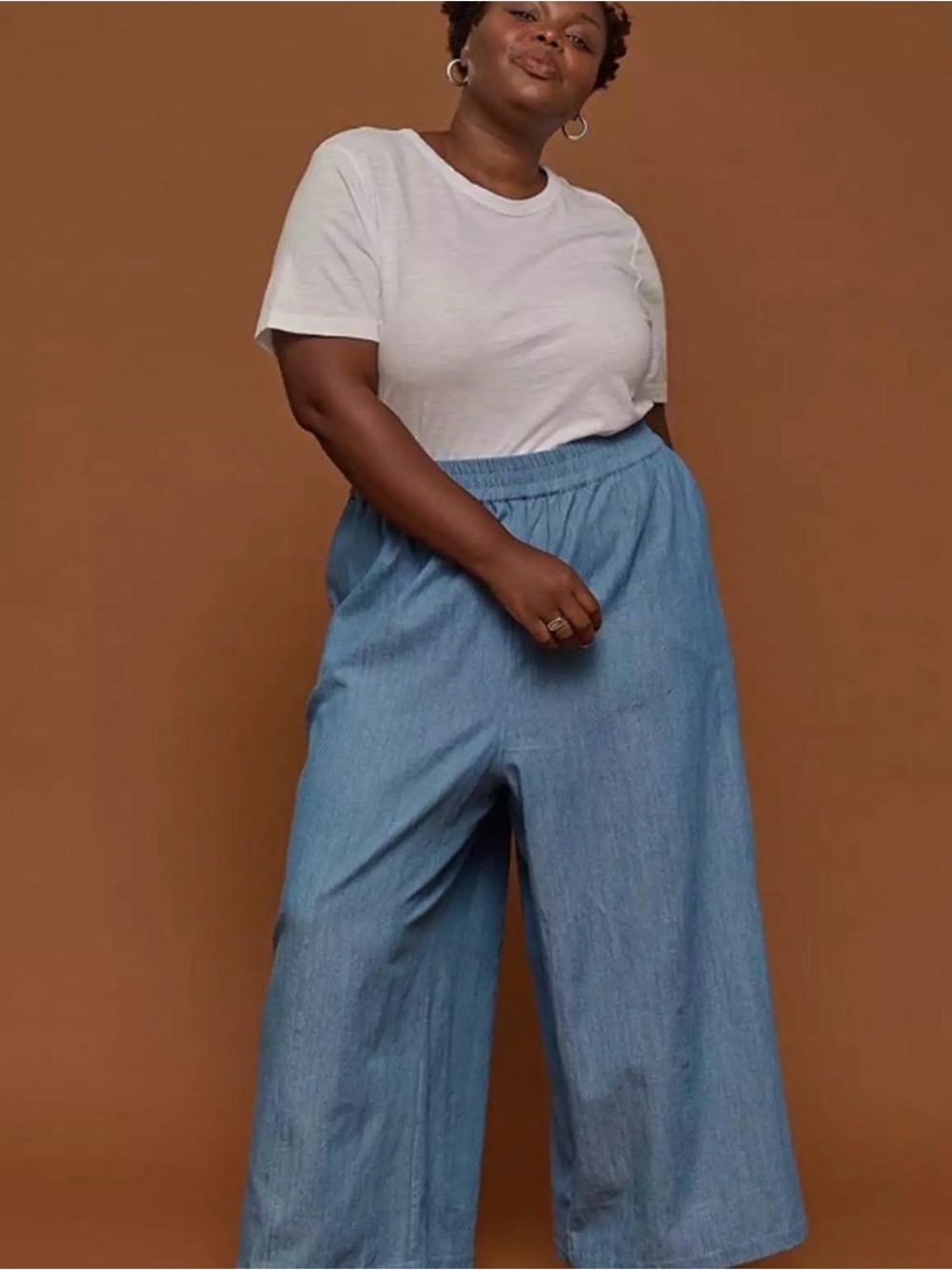 Tradlands Chambray Paloma Trouser Wide Leg Pant
